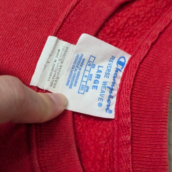 VTG Champion red sz large reverse weave sweatshirt - Picture 4 of 5